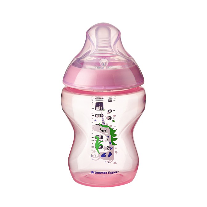 Bình sữa ty siêu mềm tự nhiên Tommee Tippee Closer to Nature 260ml, núm ty đi kèm 3-6 tháng - Hồng