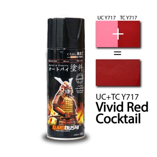 COMBO Sơn Samurai màu đỏ cocktail UCY717 gồm 4 chai đủ quy trình  (Lót 2K04 – Nền 102 - Màu UCY717- Bóng 2K01)