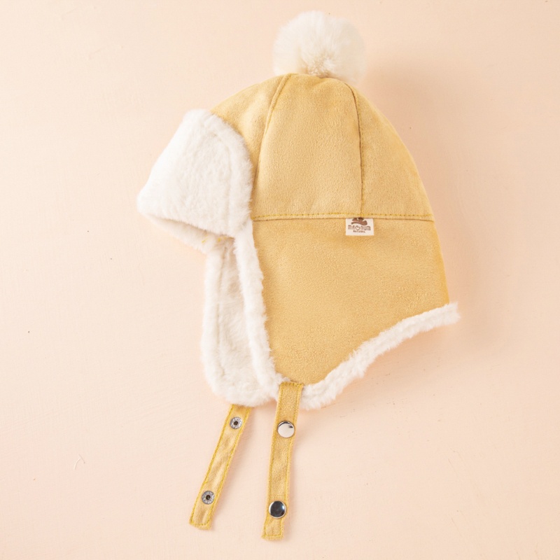 Mũ nhung flannel che tai giữ ấm mùa đông cho bé tùy chọn màu sắc