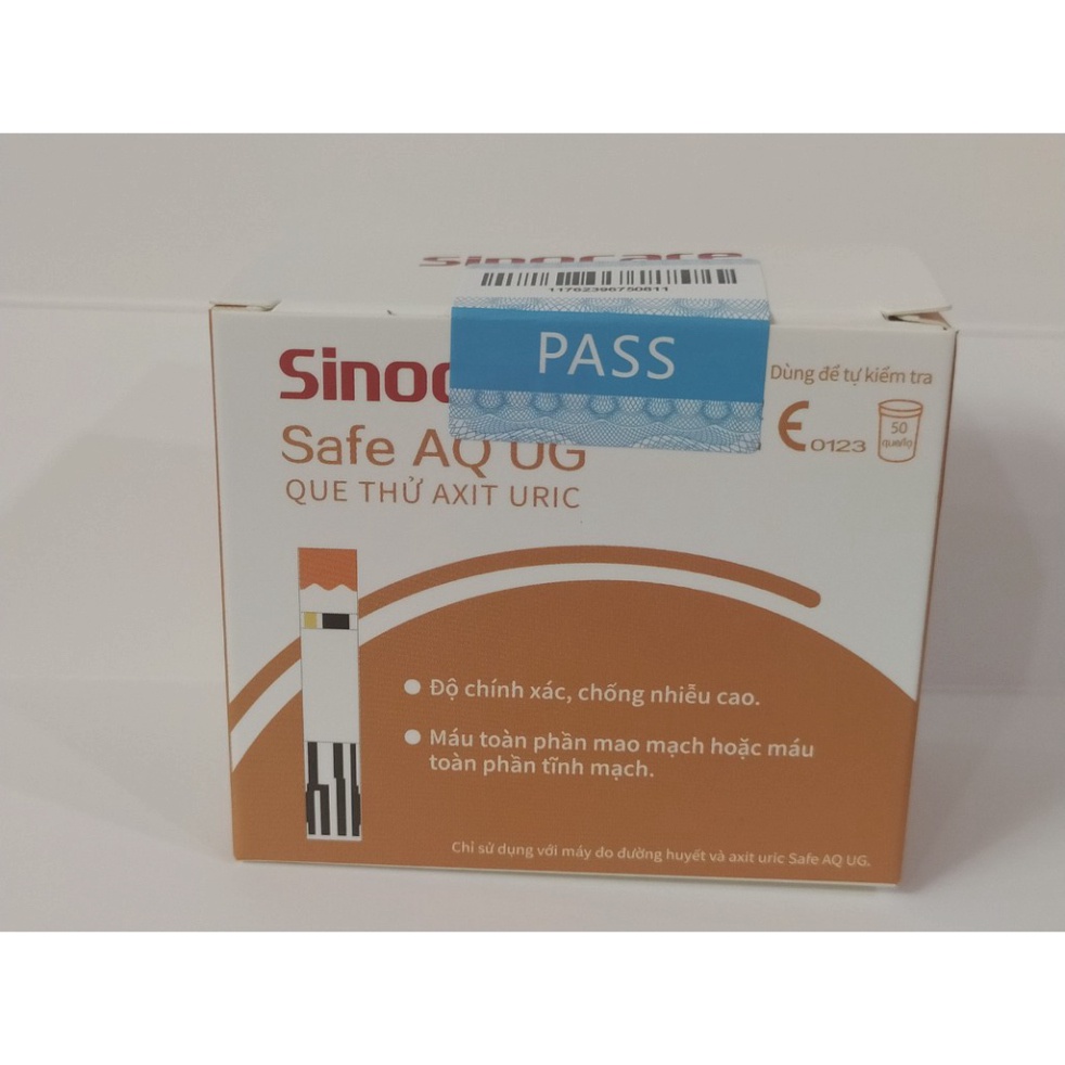[SIEU SALE] * Mẫu mới 50 que thử Axit Uric cho máy Sinocare Safe AQ UG + Tặng 50 kim chích máu