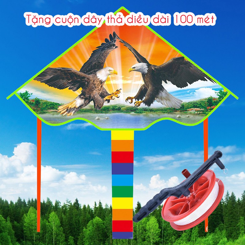 Diều Thả Dài 150cm Đại Bàng Doremon Công Chúa Mặt Cười Hoạt Hình Kèm Cuộn Dây 100 mét Legaxi