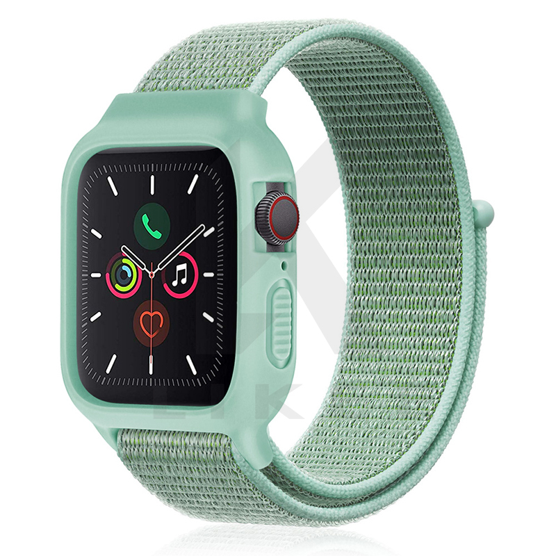 Hộp đựng đ/hồ 2 trong 1 Dây đeo nylon mềm cho đ/hồ táo ốp Dây đeo iWatch Band 38mm 40mm 42mm 44mm 24mm 22mm 20mm 18mm