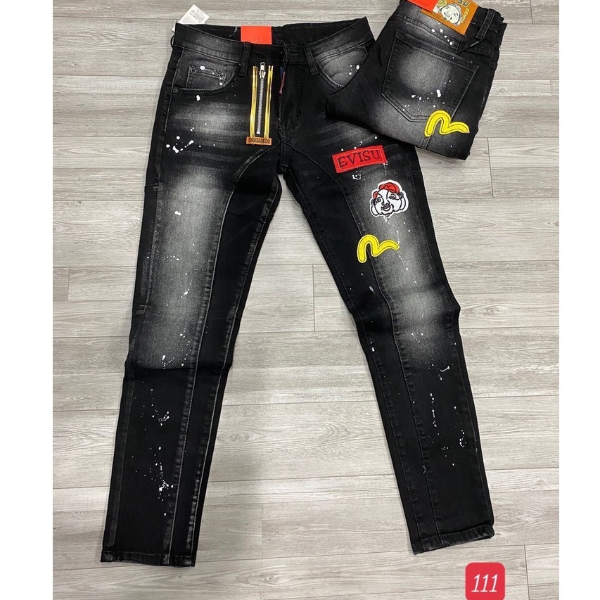 Quần Jean Nam chất Bò cao cấp ❤️FREESHIP❤️ Jean Nam rách phối họa tiết siêu Hot thời trang cá tính Tô Tồ Shop - QJNM87