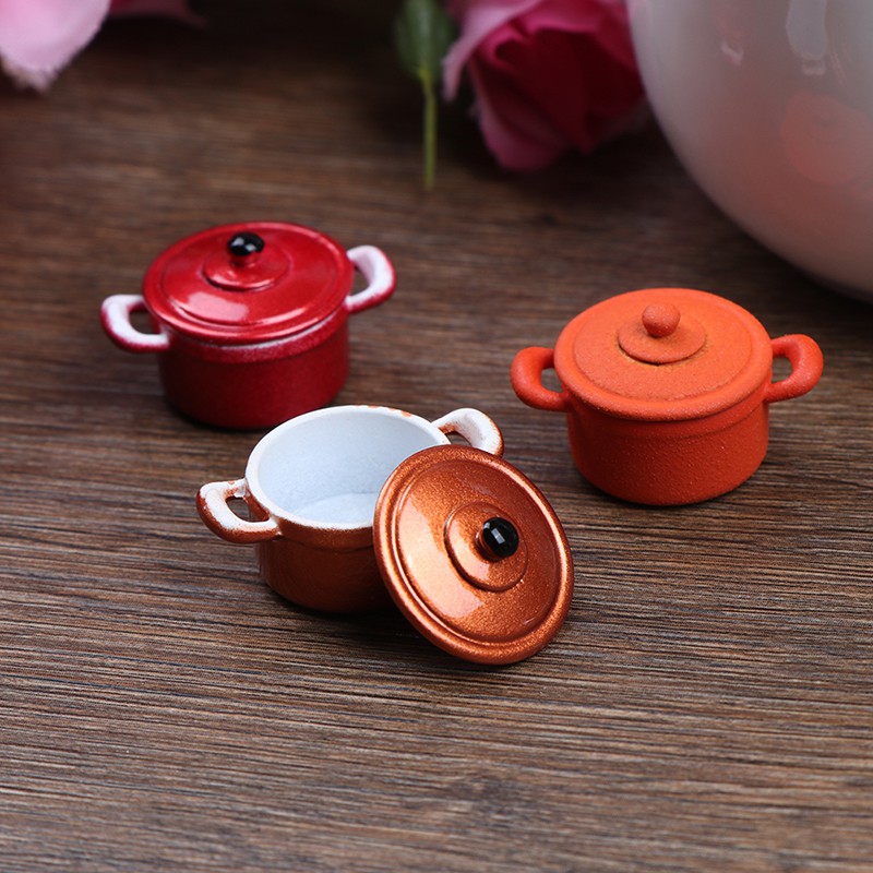 [superhomestore]1:12 Dollhouse Miniature Metal Cooking Soup Pot Cookware Dollhouse Accessories