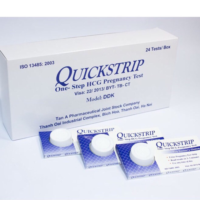 Combo 24 que thử thai Quickstrip ( một hộp )
