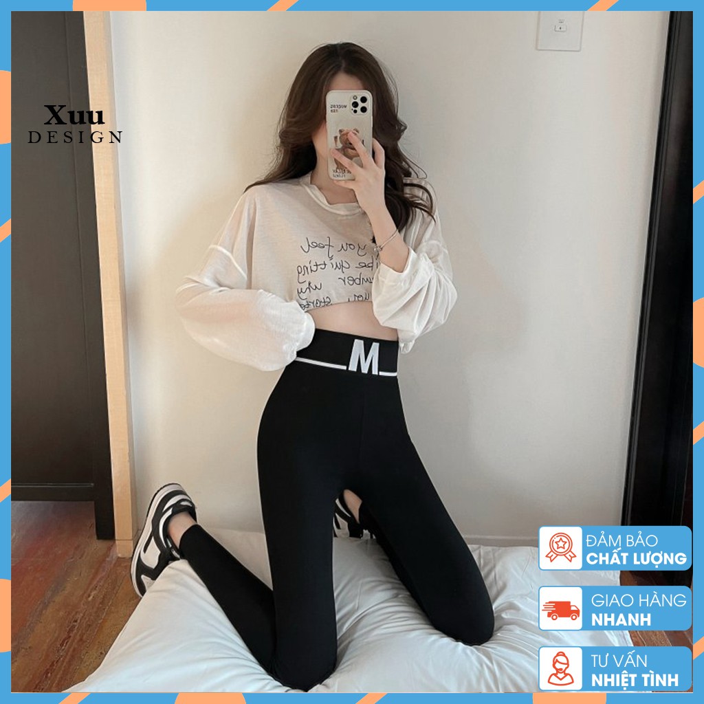 Quần legging nữ chất len tăm co dãn tôn dáng cạp chữ M - Xuudesign LG01