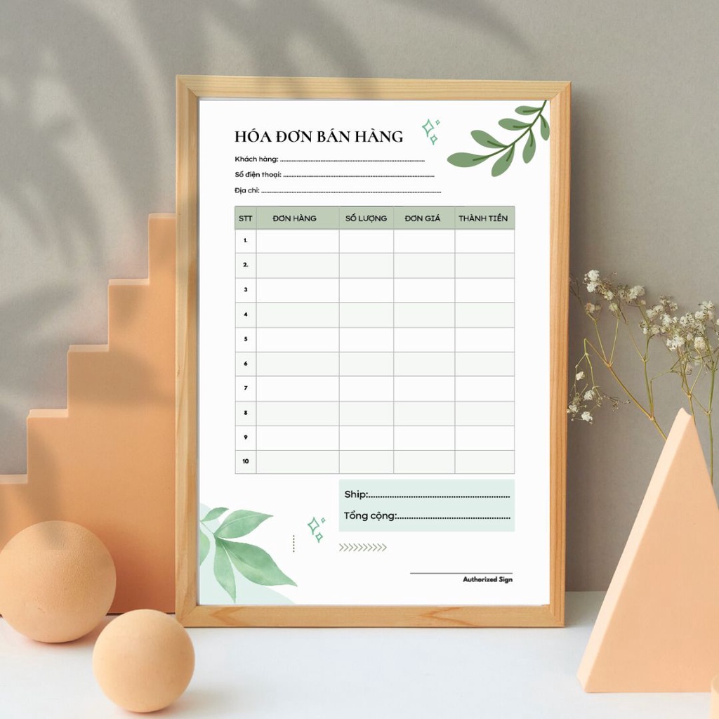 Tập 50 tờ, hóa đơn bán hàng, Hoá đơn bán lẻ giấy photo hoạt ảnh cực cute size 10x14.5cm