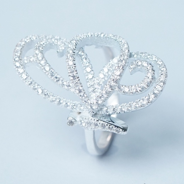 QMJ Nhẫn nữ Butterfly bạc 925 cao cấp đính đá xinh đẹp sáng lấp lánh thời trang - Q519