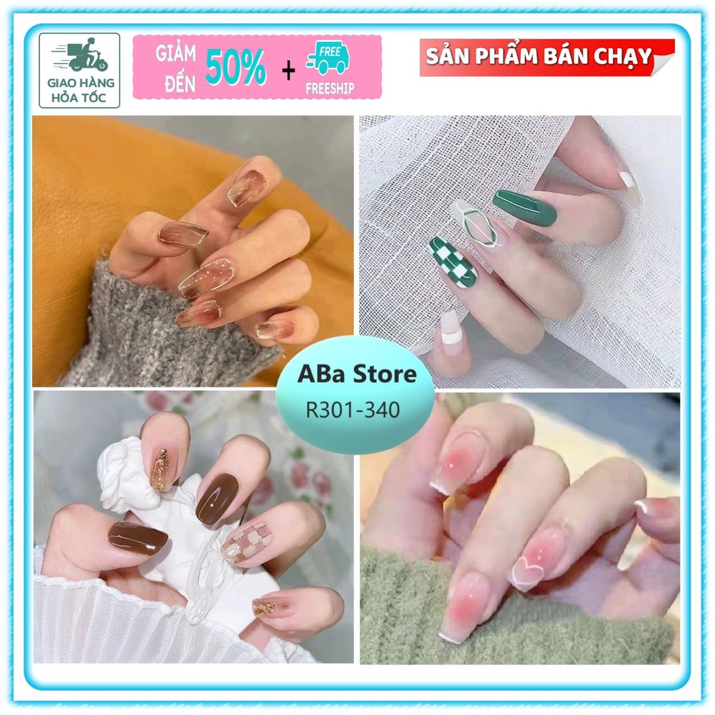 Móng tay giả /FREESHIP/ nail mới siêu đẹp [R301-340]