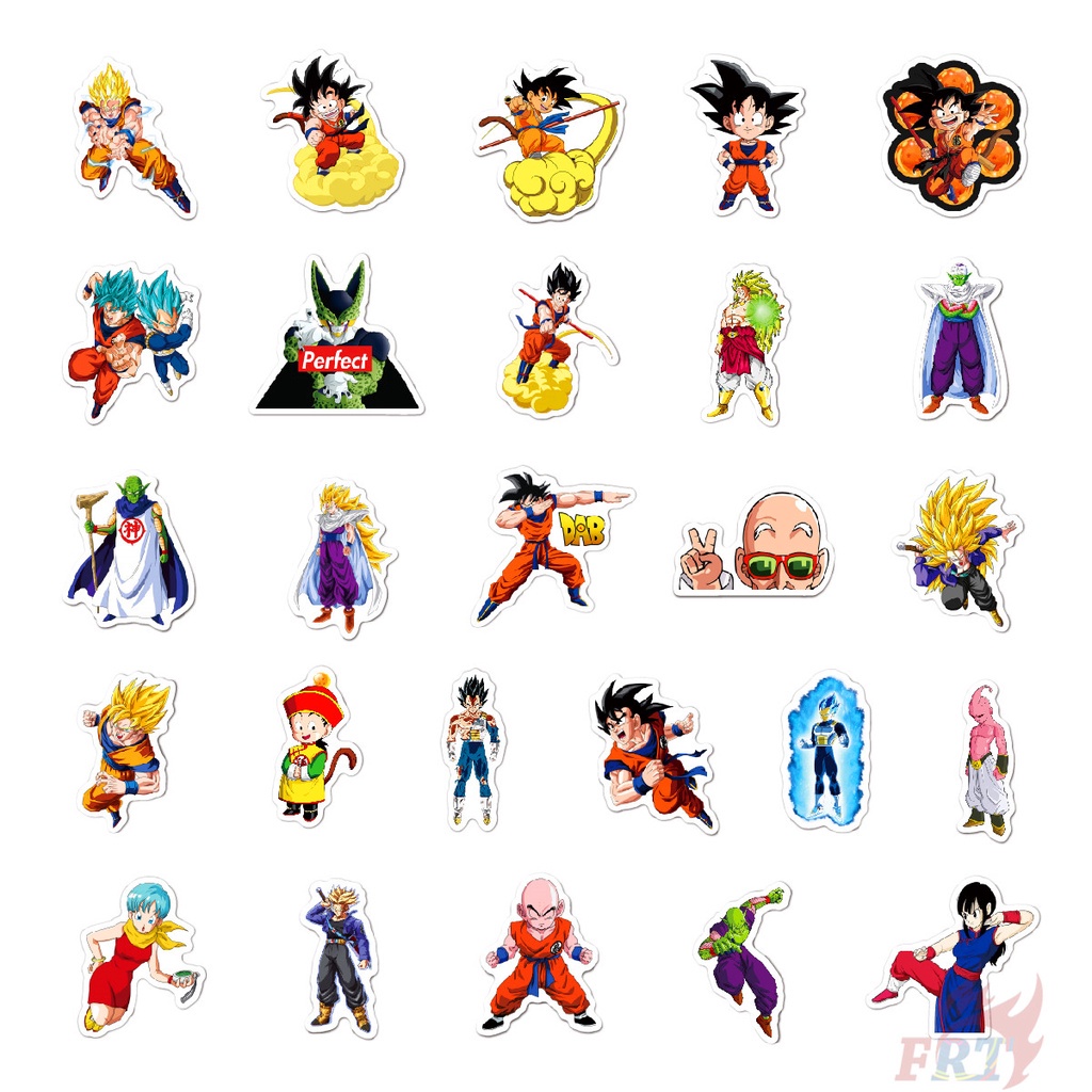 ✪ Miếng Dán Trang Trí Hình Nhân Vật Hoạt Hình Dragon Ball 09 ✪ Set 50 Miếng Dán Chống Thấm Nước Họa Tiết Hoạt Hình Thời Trang