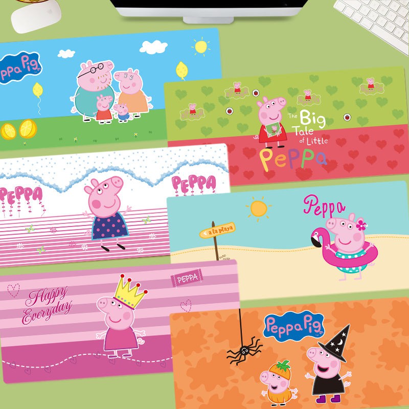 Thảm Lót Bàn Phím Máy Tính In Hình Heo Peppa Dễ Thương Sáng Tạo Tùy Chỉnh Tiện Dụng
