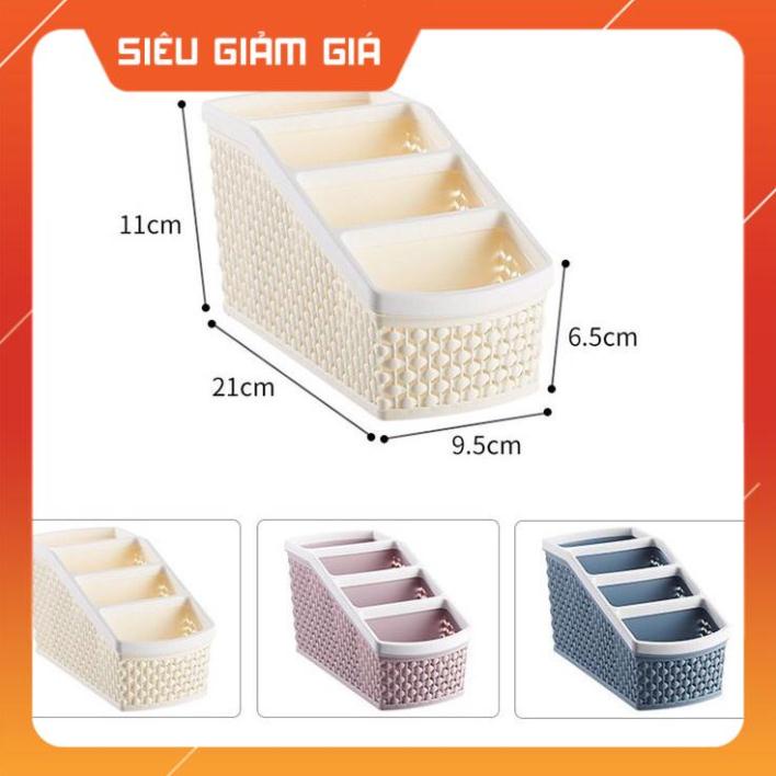 Giỏ đựng đồ đa năng, giỏ nhựa mini để bàn Việt nhật 4 ngăn nhỏ gọn tiện lợi đựng bút,đựng đồ dùng nhỏ