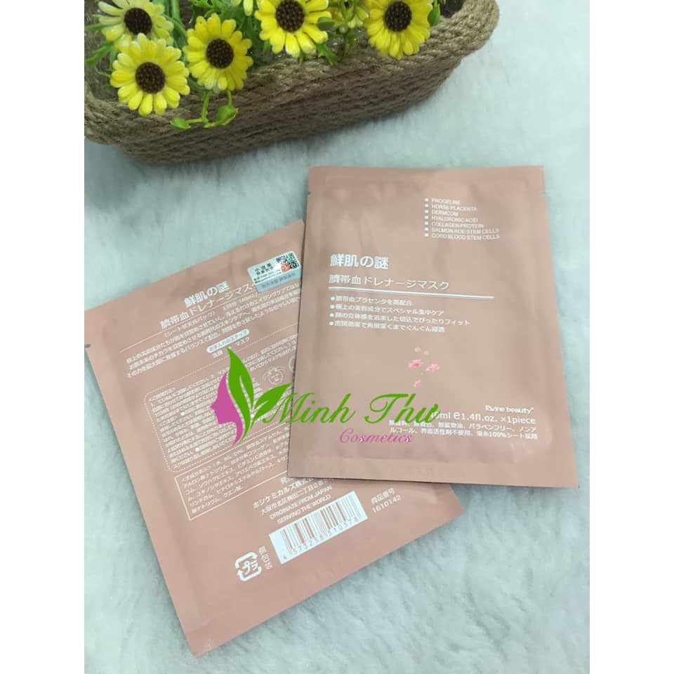 Mặt Nạ Nhau Thai Cừu Tế Bào Gốc Rwine Beauty Stem Cell Placenta Mask Nhật Bản