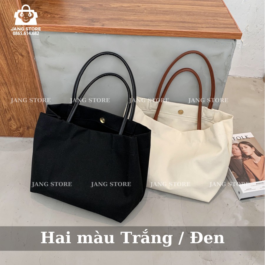 Túi Tote Vải Canvas Cỡ Lớn Phong Cách Hàn Quốc