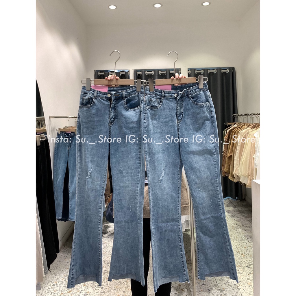 Quần jeans ống loe rách gấu Q403 SUSTORE