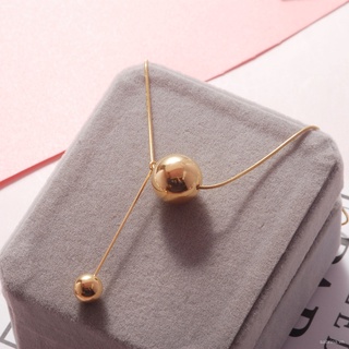 Titanium Steel Necklace Women's High-Grade All-Match Ball Clavicle Chain