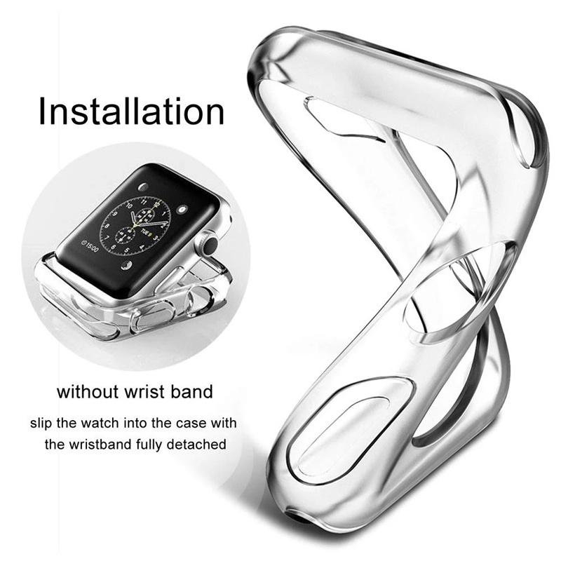 Ốp Bảo Vệ Đồng Hồ Bằng Silicon Mềm Chống Trầy Xước Cho Apple Watch 41MM 45MM 7 6 5 41 45 40 44 42 38 MM iWatch Series 7 6 SE 5 4 3 2