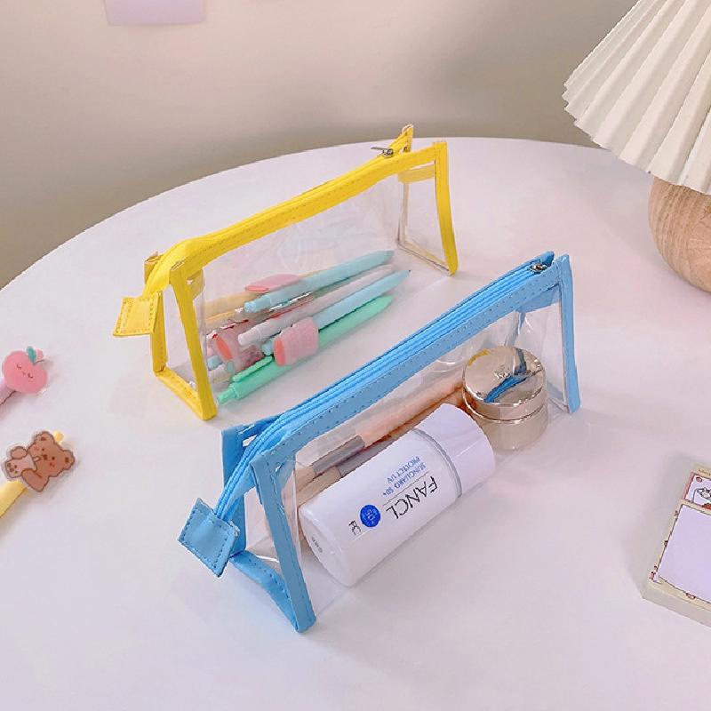 Hộp Đựng Bút Trong Suốt Sức Chứa Lớn Phong Cách Hàn Quốc