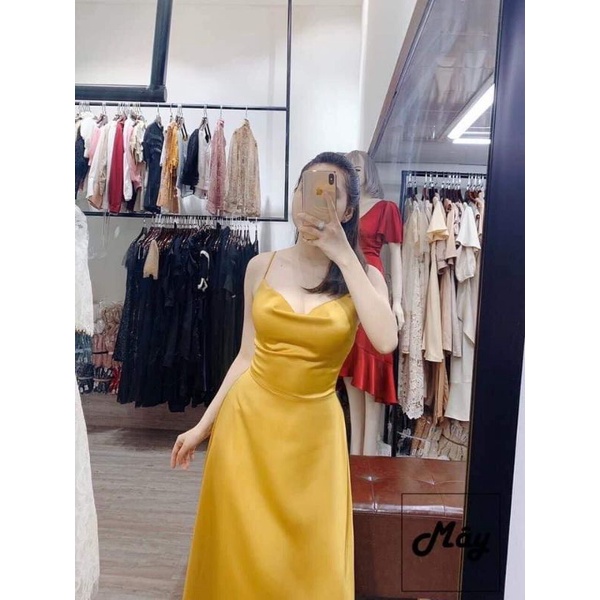 Thanh lý nghỉ bán váy 2 dây 2 màu xanh và vàng