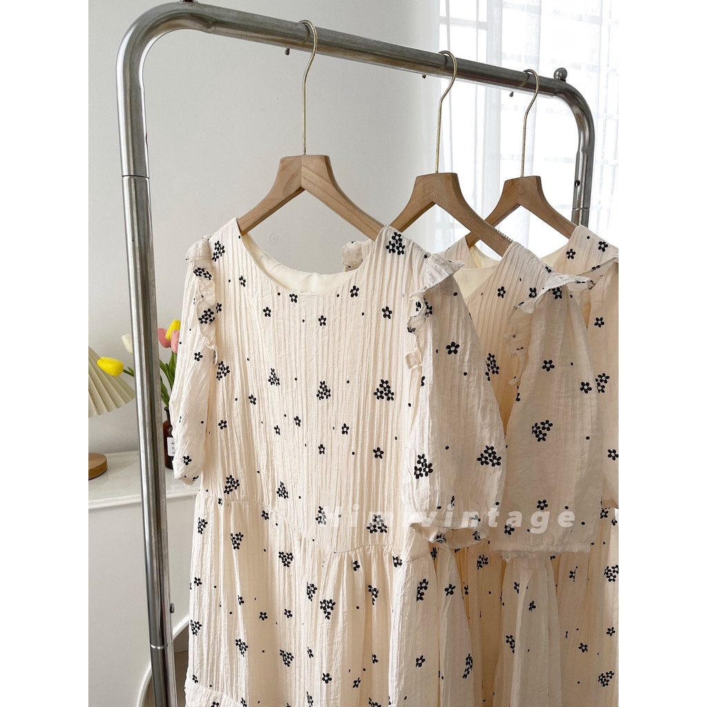 Váy đũi hoa babydoll dài mềm mại
