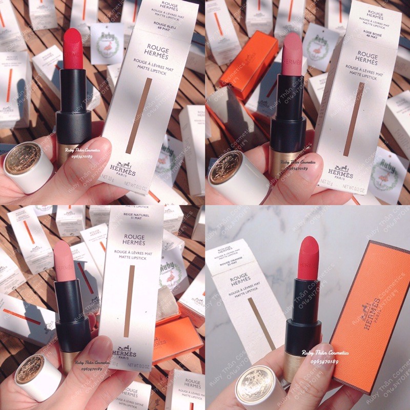 Son HERMES Rouge MAT & SATIN Fullbox