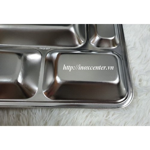 Khay cơm inox , có thể dùng làm khay ăn dặm, khay đựng thức ăn - 4 ngăn, inox 304 CL, KT: 290x230x32 mm