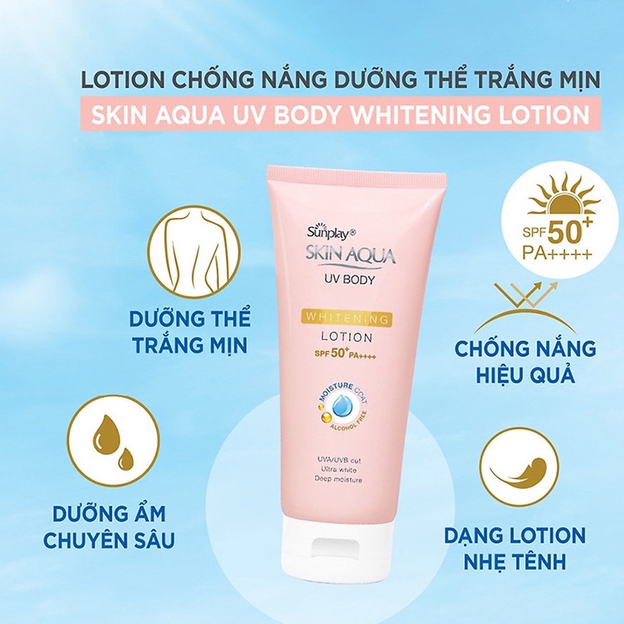 Kem chống nắng dưỡng thể trắng mịn Sunplay Skin Aqua UV Body Whitening Lotion SPF 50+ PA++++