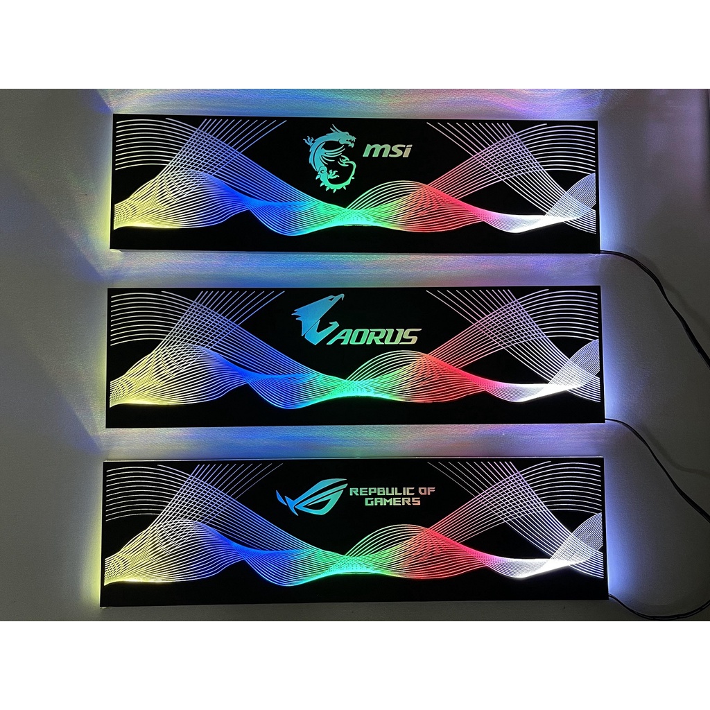 Cover Che Nguồn Máy Tính Led RGB Đồng Bộ Hub Coolmoon Và Mainboard  - Họa Tiết Sóng Vô Cực và Logo Các Hãng