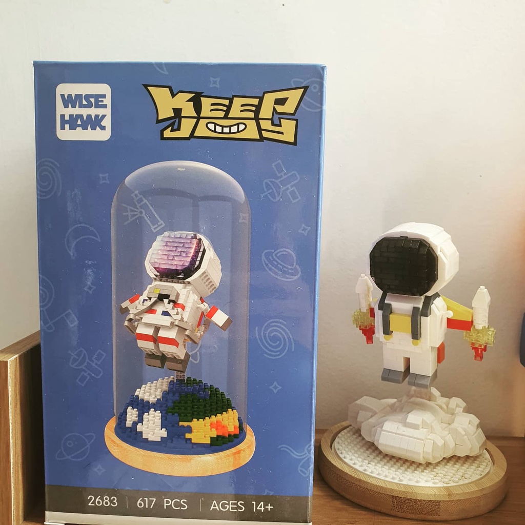Đồ chơi lắp ráp PHG + kèm lồng kiếng | Lego ASTRONAUT | NanoBlock Phi hành gia