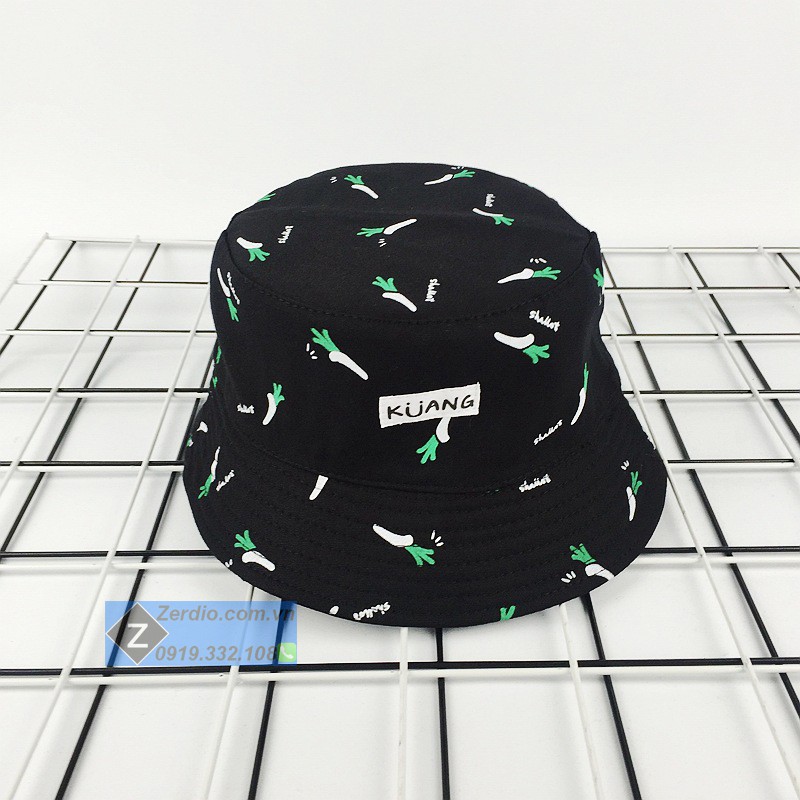 Nón bucket nam nữ Kuang 2 mặt đẹp chất liệu cotton thoáng mát, phong cách cá tính thời thượng
