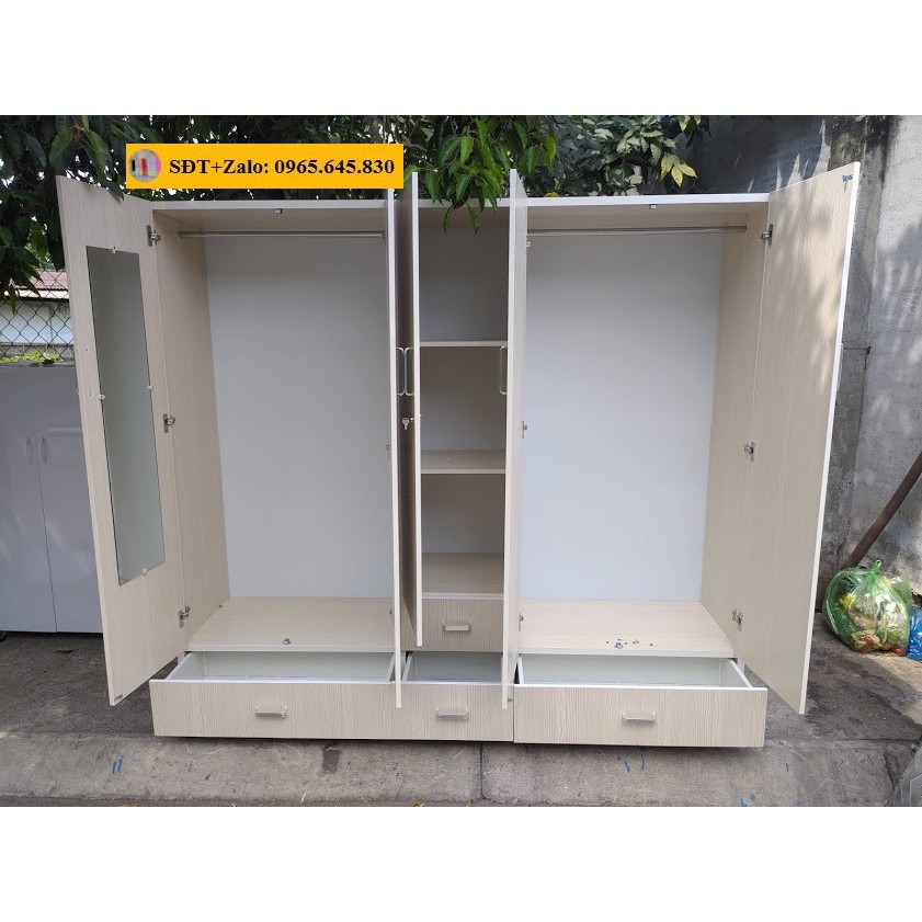 Tủ Nhựa Đài Loan 5 Cánh Màu Gỗ Sồi 538