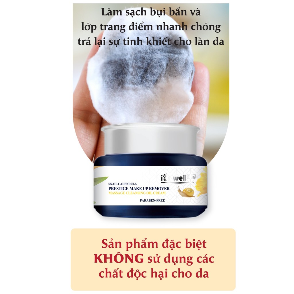 Kem tẩy trang làm mịn và trắng da It's Well Plus 50gr