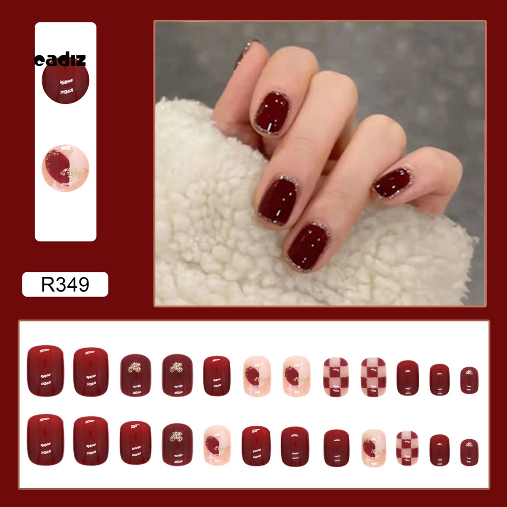 1 Bộ Móng Tay Giả Hình Trái Tim DIY