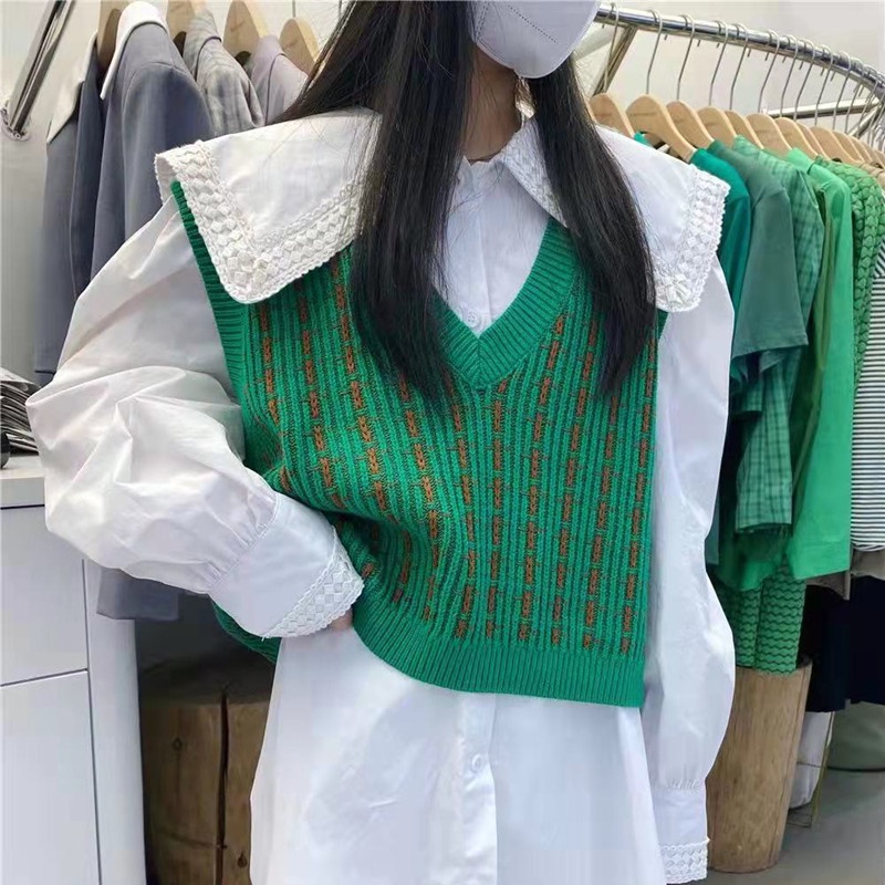 Áo len nữ không tay cổ chữ V thời trang mới