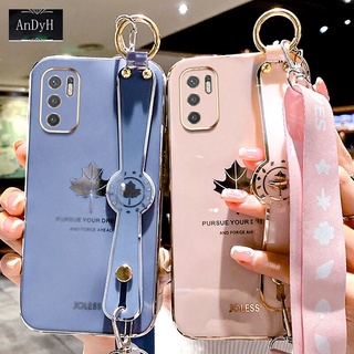 Ốp Điện Thoại Hình Lá Phong Có Dây Đeo Cho Xiaomi Redmi Note 10 Pro 5G