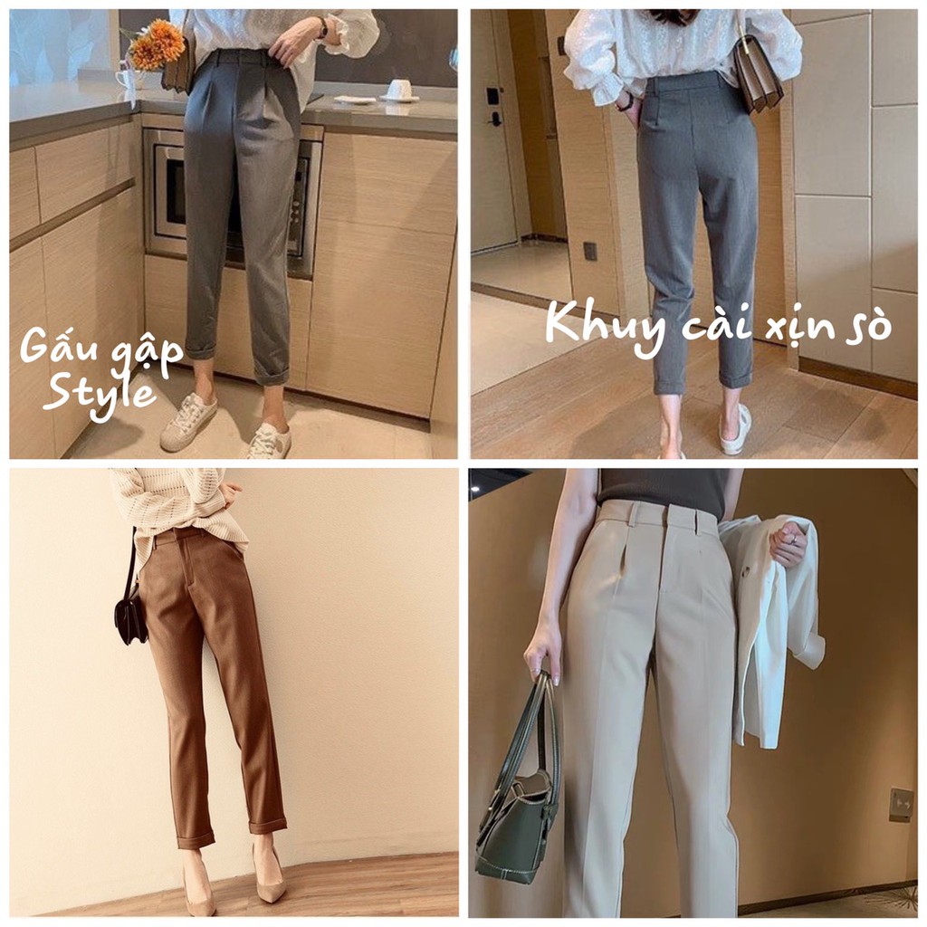 QUẦN BAGGY CÔNG SỞ GẤU GẬP CHẤT TUYẾT MƯA FROM DÁNG ĐẸP KHÔNG XÙ LÔNG THỜI TRANG BANAMO FASHION QUẦN BAGGY GẤU GẬP 8327