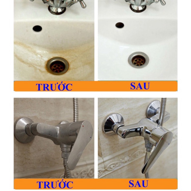 Tẩy Cặn Canxi Vách Kính - dọn dẹp vệ sinh phòng tắm - thuốc Tẩy Cặn Canxi, gột rửa Nhà Tắm, Vòi Sen, gạch rất mạnh -DUHA