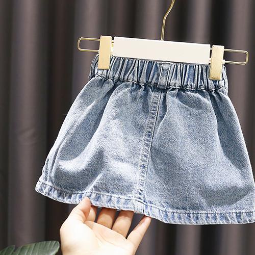 Váy Denim Viền Ren Thiết Kế Mới Thời Trang Mùa Hè Theo Phong Cách Hàn Quốc Cho Bé 1-5 Tuổi