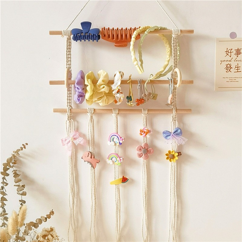 Giá treo băng đô scrunchies kẹp tóc THINGS kệ móc dây để phụ kiện bờm cài tóc cho bé gái phong cách hàn quốc