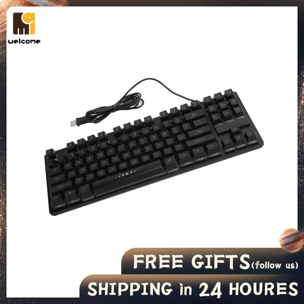 Welco Mechanical Keyboard 87 Keys Wired USB Backlight Gaming Supplies for Laptop GK‑10