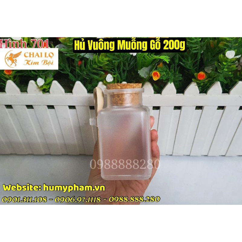 Hủ Vuông Muỗng Gỗ 100g&amp; 200g