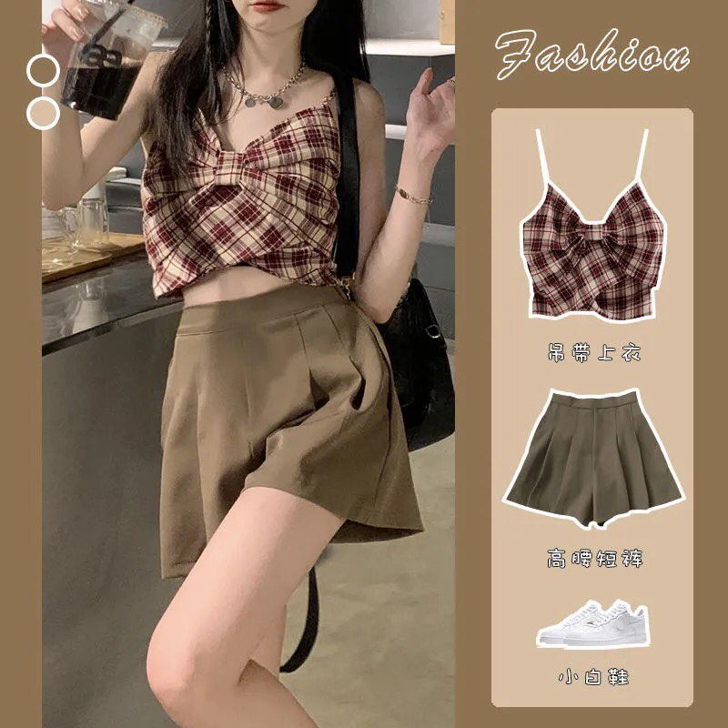A465 SET ÁO HAI DÂY + QUẦN ĐÙI GIẢ VÁY