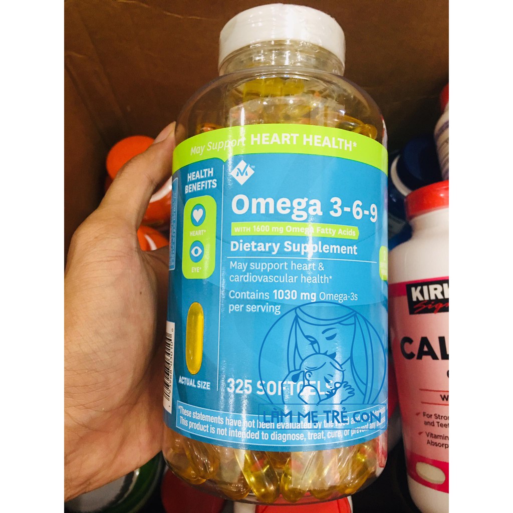 Dầu Cá Omega369 Member’s Mark Supports Heart Health 325 Viên