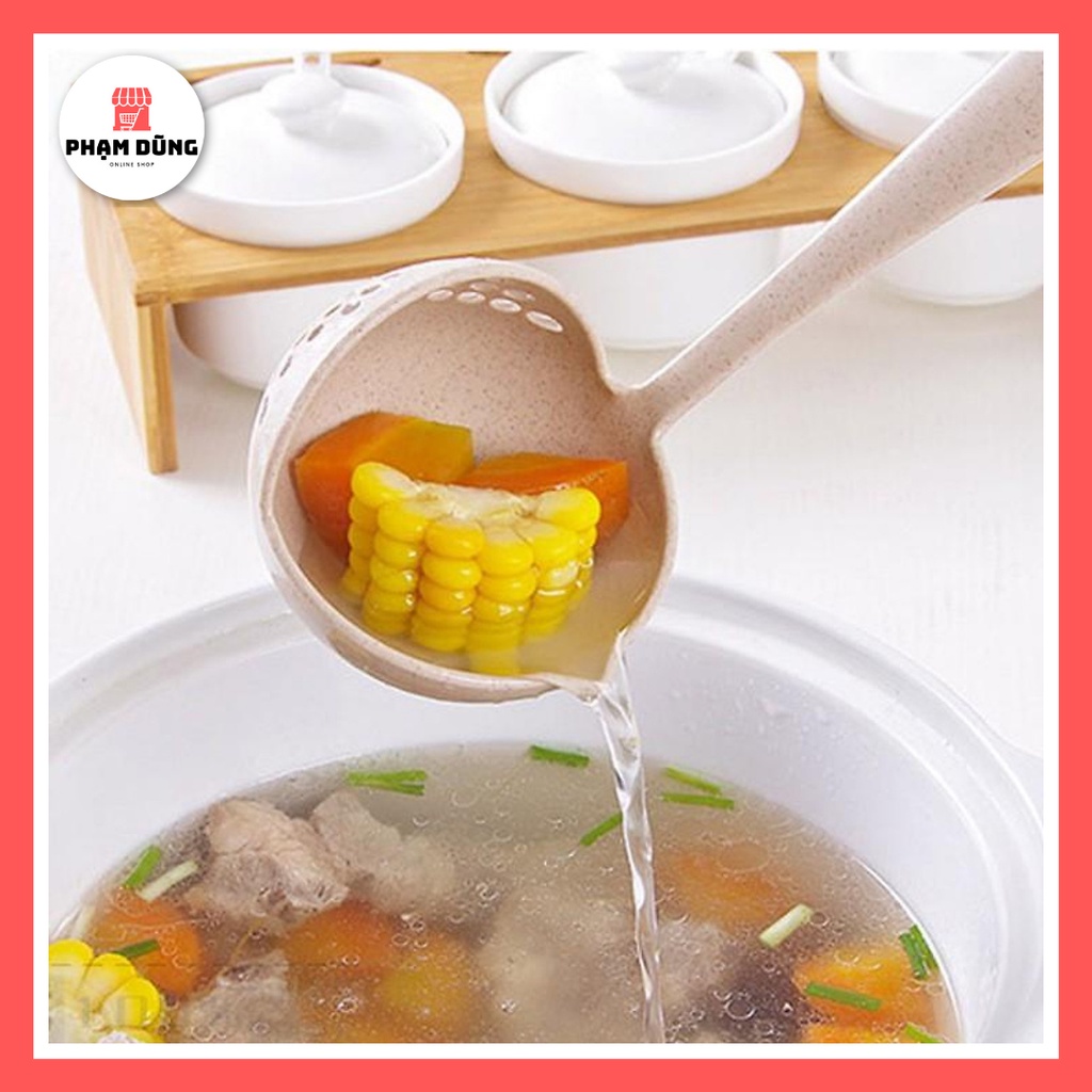 Muỗng Múc Canh , Vá Múc Lẩu 2 trong 1 Nhựa Lúa Mạch