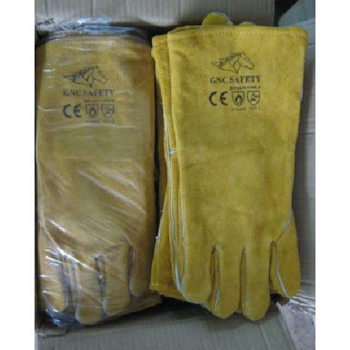 Găng tay da hàn dài 2 lớp chống nóng cho thợ hàn