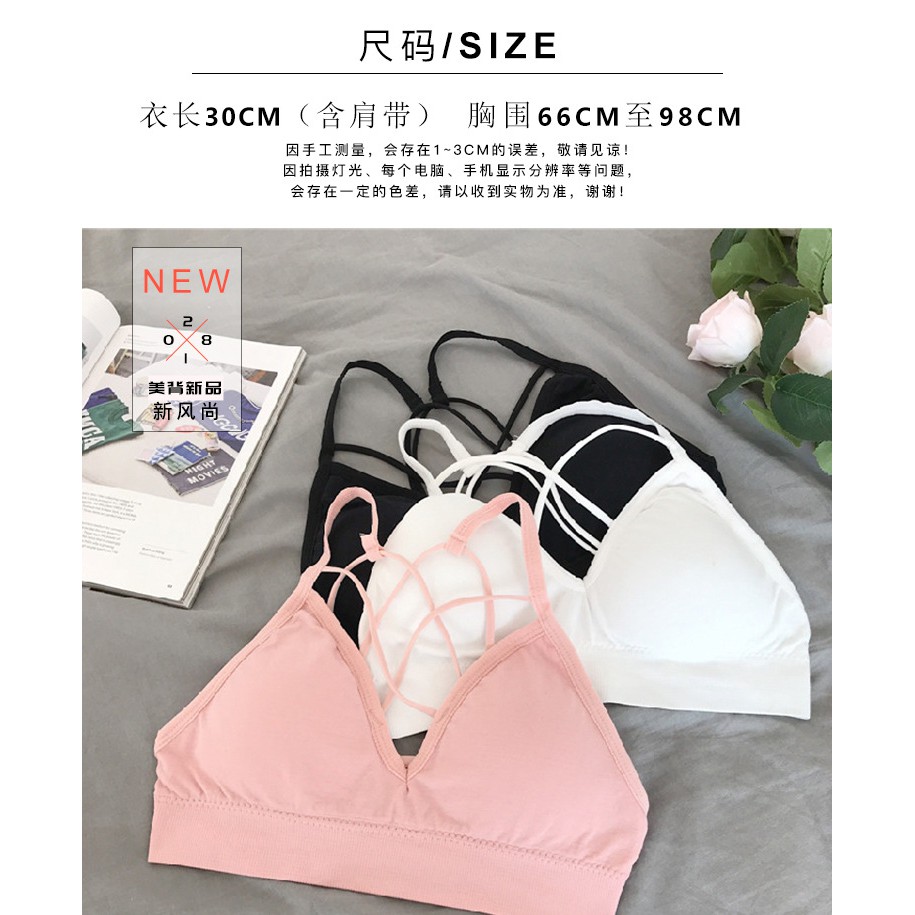 Áo Lót Bra Cotton Dây Đan Chéo Ngực Và Lưng Sexy mã CR3