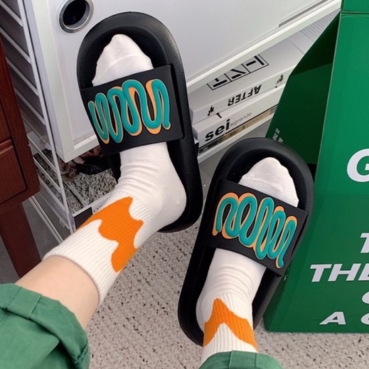 Dép Ulzzang - Dép Quai Ngang Bánh Mì chuẩn hàng quảng châu hình sợi dây uốn Nam Nữ