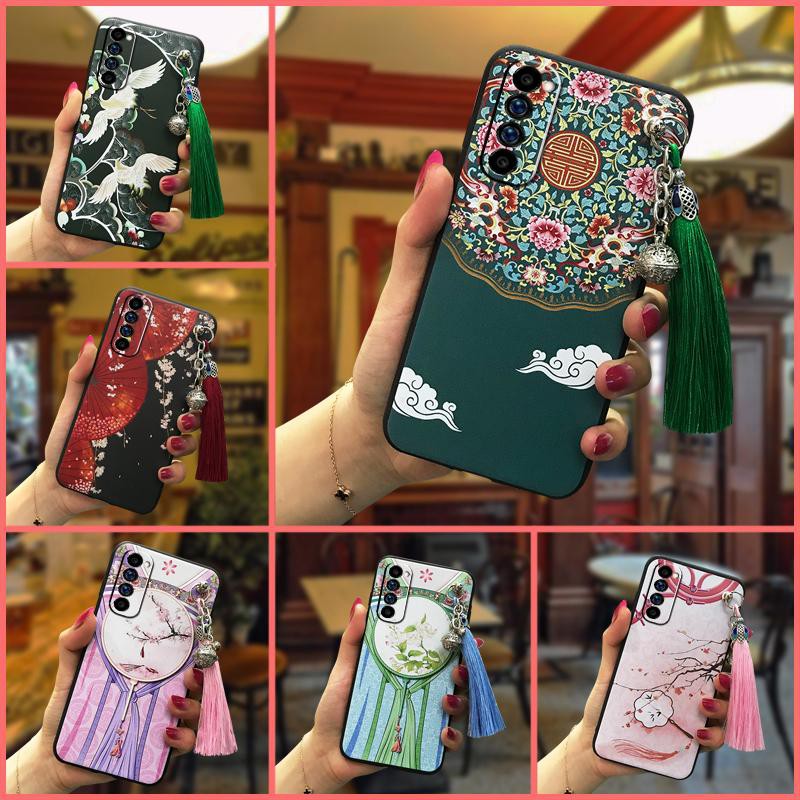 OPPO Ốp Lưng Mềm Chống Sốc Phối Tua Rua Phong Cách Trung Hoa Cho Oppo Reno4 Pro 4g