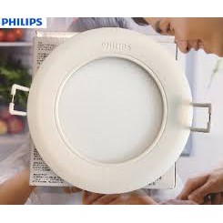 Đèn Downlight tròn Philips mỏng 59521 9W, 600lm, Lỗ cắt 100mm, Kt 120x25mm, 3000k/6500k Ánh sáng Trắng- Vàng