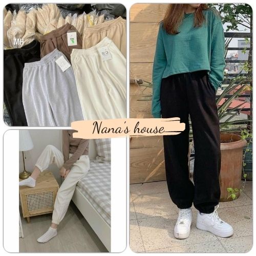 Quần Boom Tăm Trơn Nhiều Màu Nữ  Nana's House - FREESHIP  Jogger trơn dài form rộng bo gấu, cạp chun, đơn giản HOT